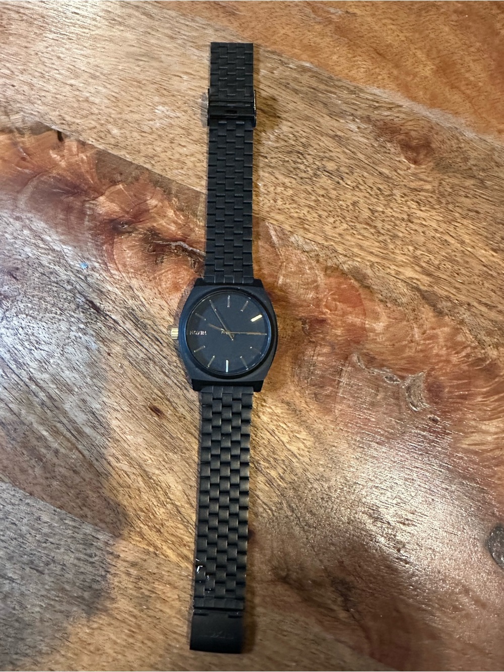 Nixon Minimal The Time Teller Black & Gold Stainless Steel Watch 100M